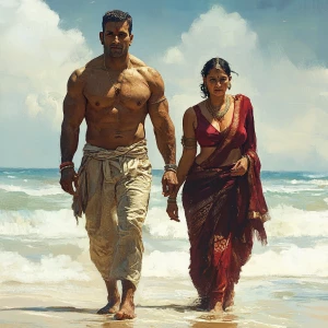 Realism 80% mixed with photo20%,a muscular sweaty man walking w...