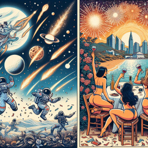 Five greek female friends, bachelorette party, in a Greek Island...