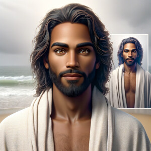 Create a 3-D realistic picture of a beautiful African-American J...