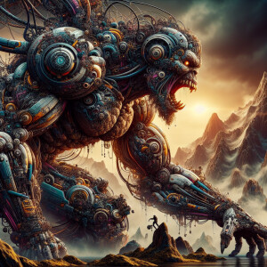 🦾🦍, horror core,  ultra-detailed character, ultra-realistic, m...