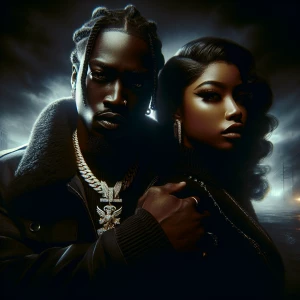 Design a rap album cover for "TOGETHER"
" by Dark Matter  a fema...