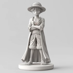 A stylized 3D chess piece representing Luffy from One Piece as t...
