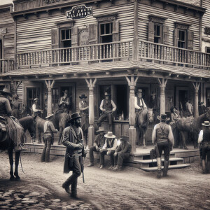 Old picture 1800 Wild West. High quality. Black and white