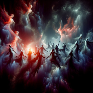 In shadows we dance,
Whispers of lost souls echo,
Night's embrac...