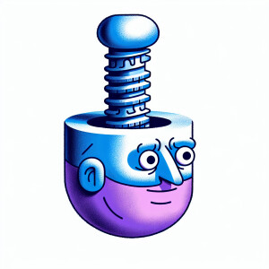 A funny character with the head shaped like a shaft