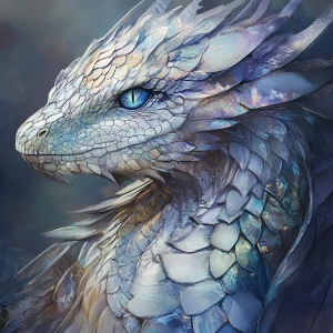 A strikingly endangered Andergon dragon, its shimmering silver s...