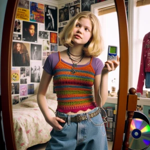 blonde girl mirror selfie circa 2003