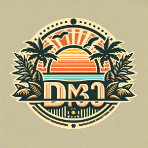 Create a vintage looking logo with beach, color scheme, and the...