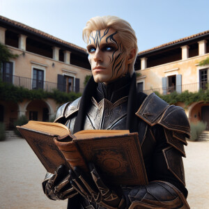 Caranthir-Ar-Fieniel from the Witcher series in black eldritch a...