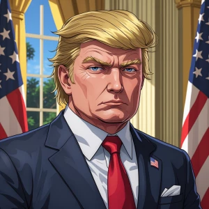 Anime Trump in gta art style