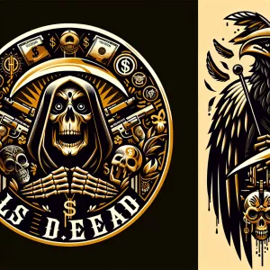 Create two distinct logos:

1. For 'HALF DEAD,' design a circula...
