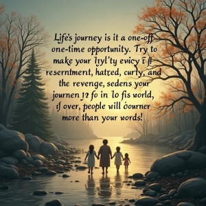 Life's journey is a one-off, one-time opportunity. Try to make y...
