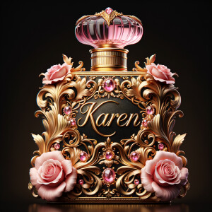 Craft an image of an ornate perfume bottle, with a luxurious des...