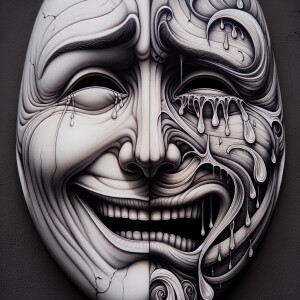 Smile now cry later mask,  ultra-detailed ultra-realistic
