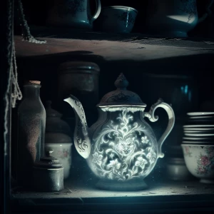 "In the dim-lit corners of an old, abandoned kitchen, an unassum...