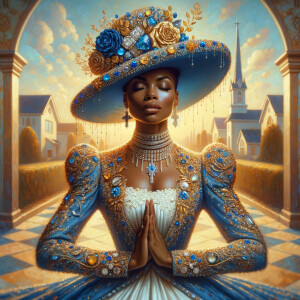 Create an illustration that embodies spirituality and a deep con...