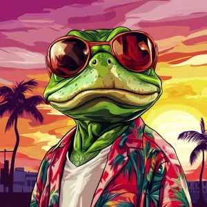 MEME PEPE in GTA art style — — in the style of a Grand Theft Au...
