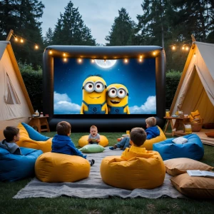 Organize an outdoor boys' glamping-themed birthday sleepover par...