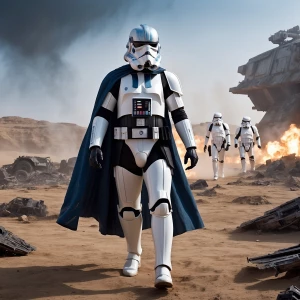A rebel stormtrooper, distinctly wearing **blue paisley print ar...