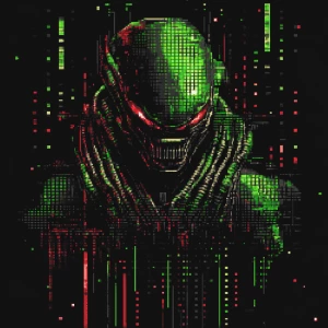 Create an ASCII art representation of the character marvin the M...