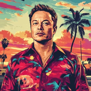 Elon Musk in GTA art style — — in the style of a Grand Theft Au...