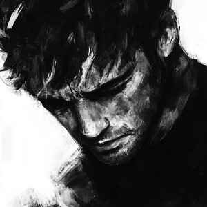 (A Heavy Heart)

You think he's angry, but you don't see,  
The...