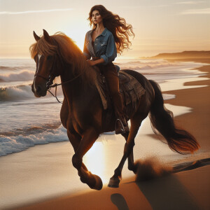 Riding a quarter horse