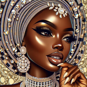 Create a hyper-realistic cartoon-style image of an African Ameri...