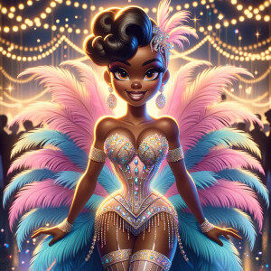 "Create an image of a vibrant female character that takes inspir...