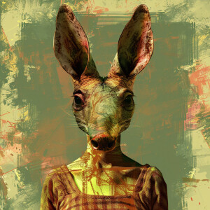 A digital art headon portrait of a female aardvarkcore —v 6 —sty...
