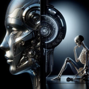 Create a realistic photo-style image of the Grim Reaper seated s...