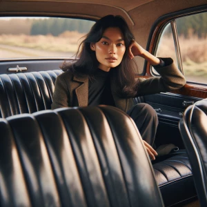ein bild von einen alten mercedes 190d interieur, mit schwarzen...