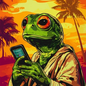 MEME PEPE in GTA art style, Pepe wifi balss, in the style of a...