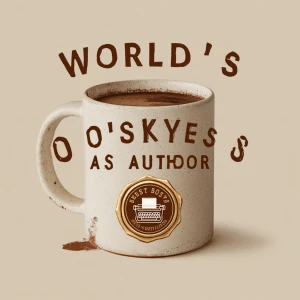 Minimalist vintage-style mug illustration, bold serif text readi...