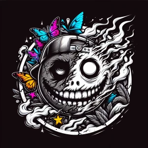 Create a logo for a  brand named "Half Dead Boyz" that features...