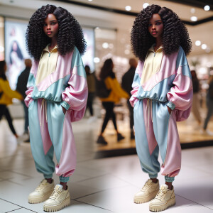Generate an 3-D realistic image featuring a light skin African-A...