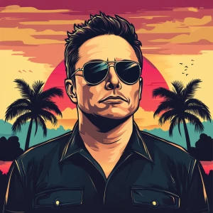 Elon Musk in GTA art style, , in the style of a Grand Theft Aut...