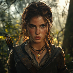 Subject]: A young female adventurer with ultra-realistic feature...