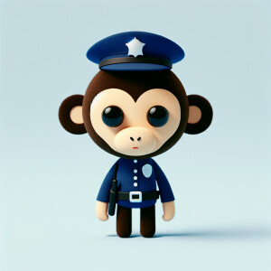 Macaco simples com olhos pretos policial