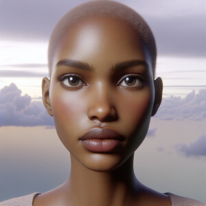 3 D image of a beautiful Africanlight skin  American woman you o...