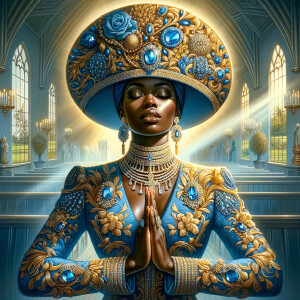 Create an illustration that embodies spirituality and a deep con...