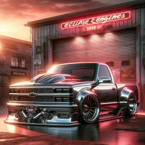 1992 Chevrolet truck wrapped with an intricate designed modern s...