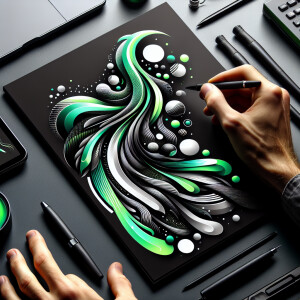 Create a logo for "GreenStream Media," a social media management...