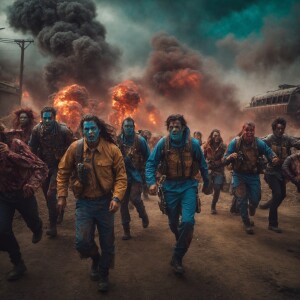 A group of mutants fleeing from a zombie-infested world