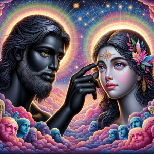 Ensure that the image distinctly represents both Jesus Christ an...