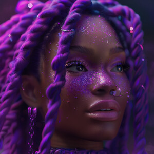 create a  ultra high resolution 3D beautiful African American fe...