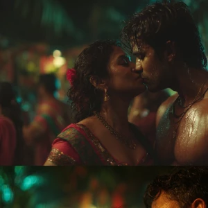 A muscular, sweaty Indian man and his attractive Indian mother-i...