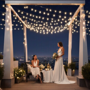 Starlit Rooftop Party AI portrait
