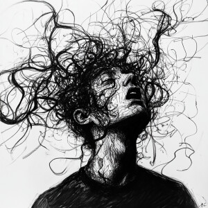 Illustrate the perspective of an individual with schizophrenia,...