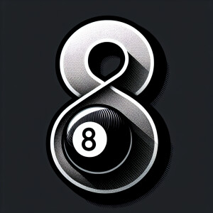 Create an image displaying the number 8, integrated with the des...